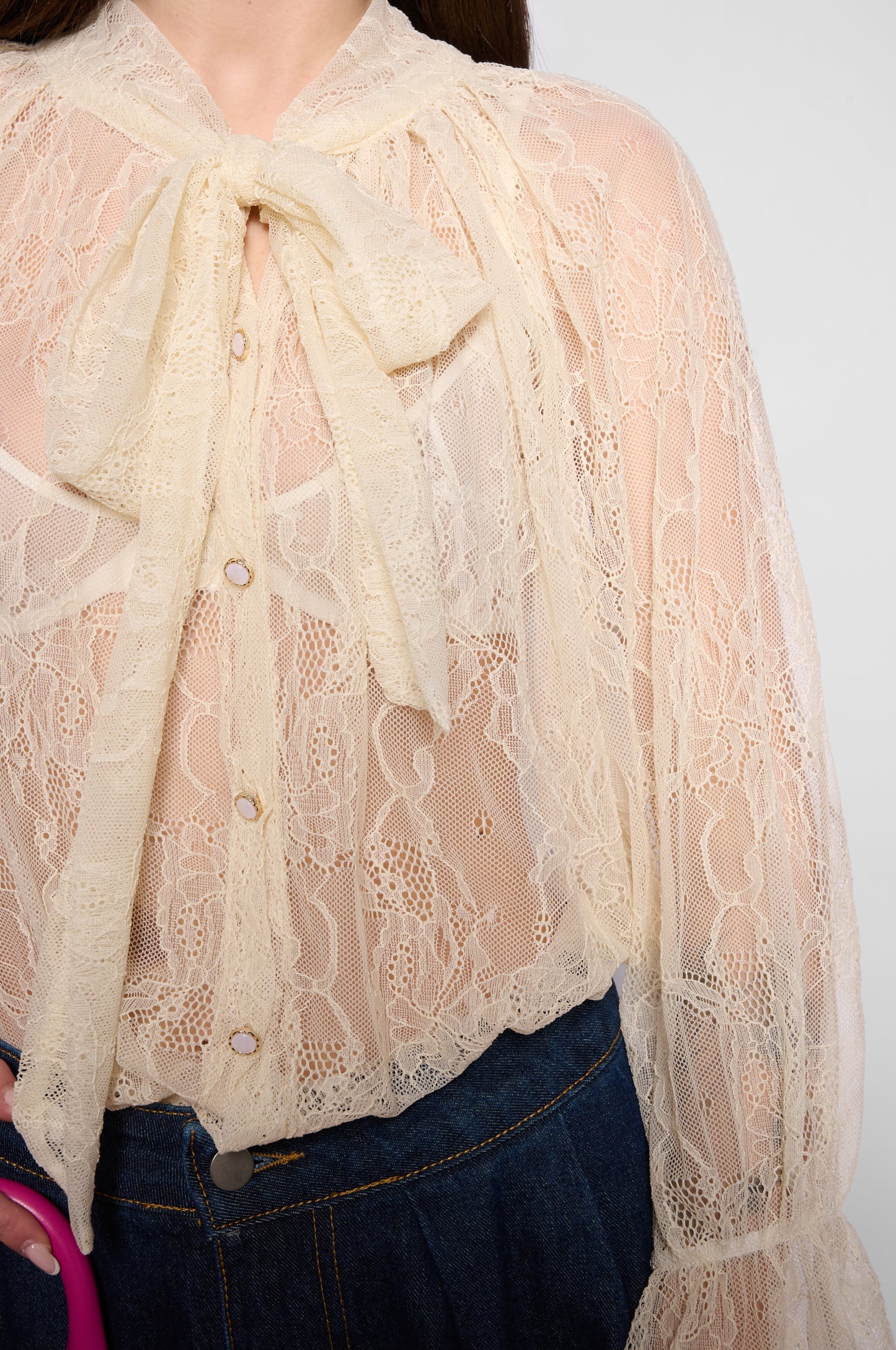 Camicia pizzo bottoni