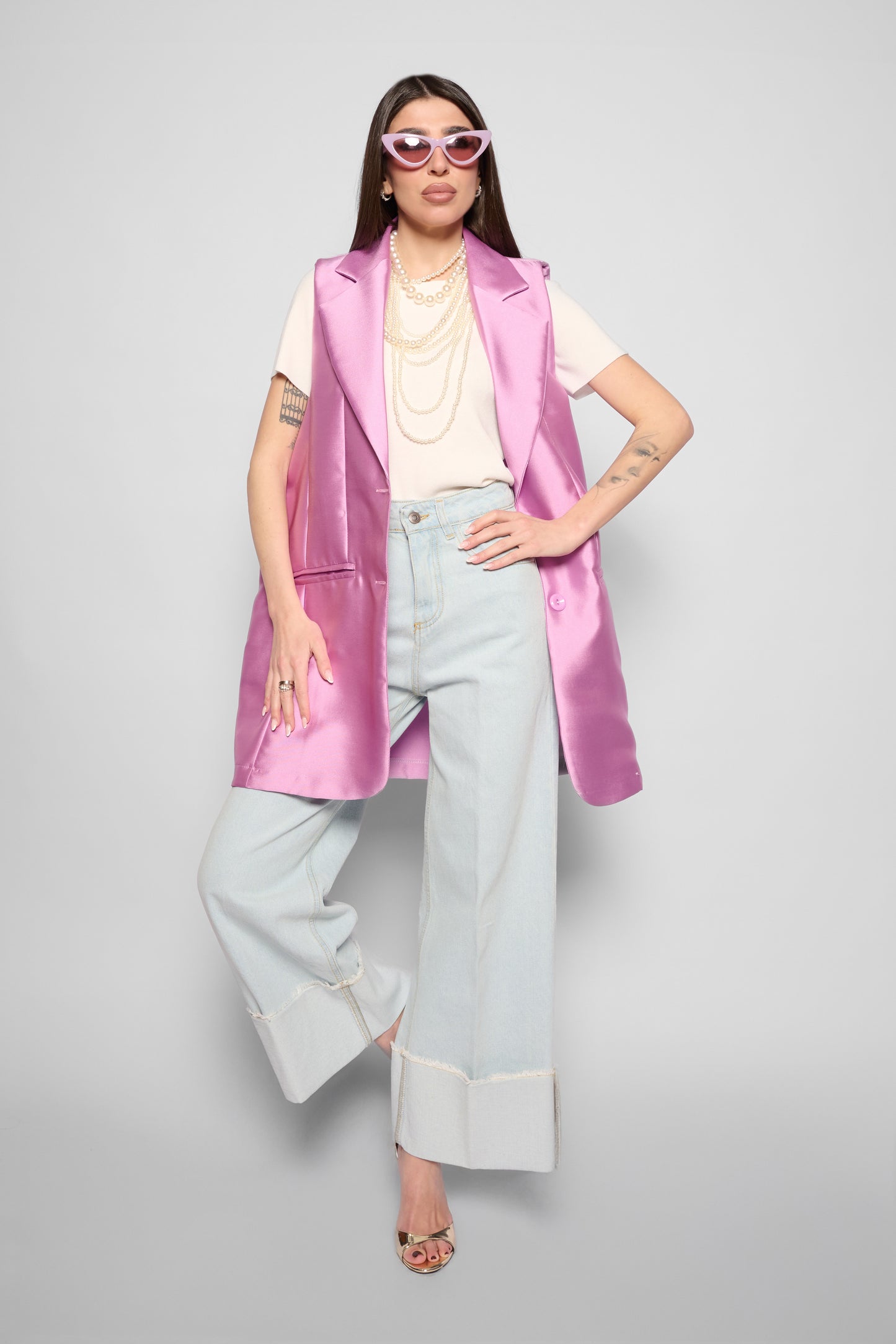 Gilet-vestito lilla