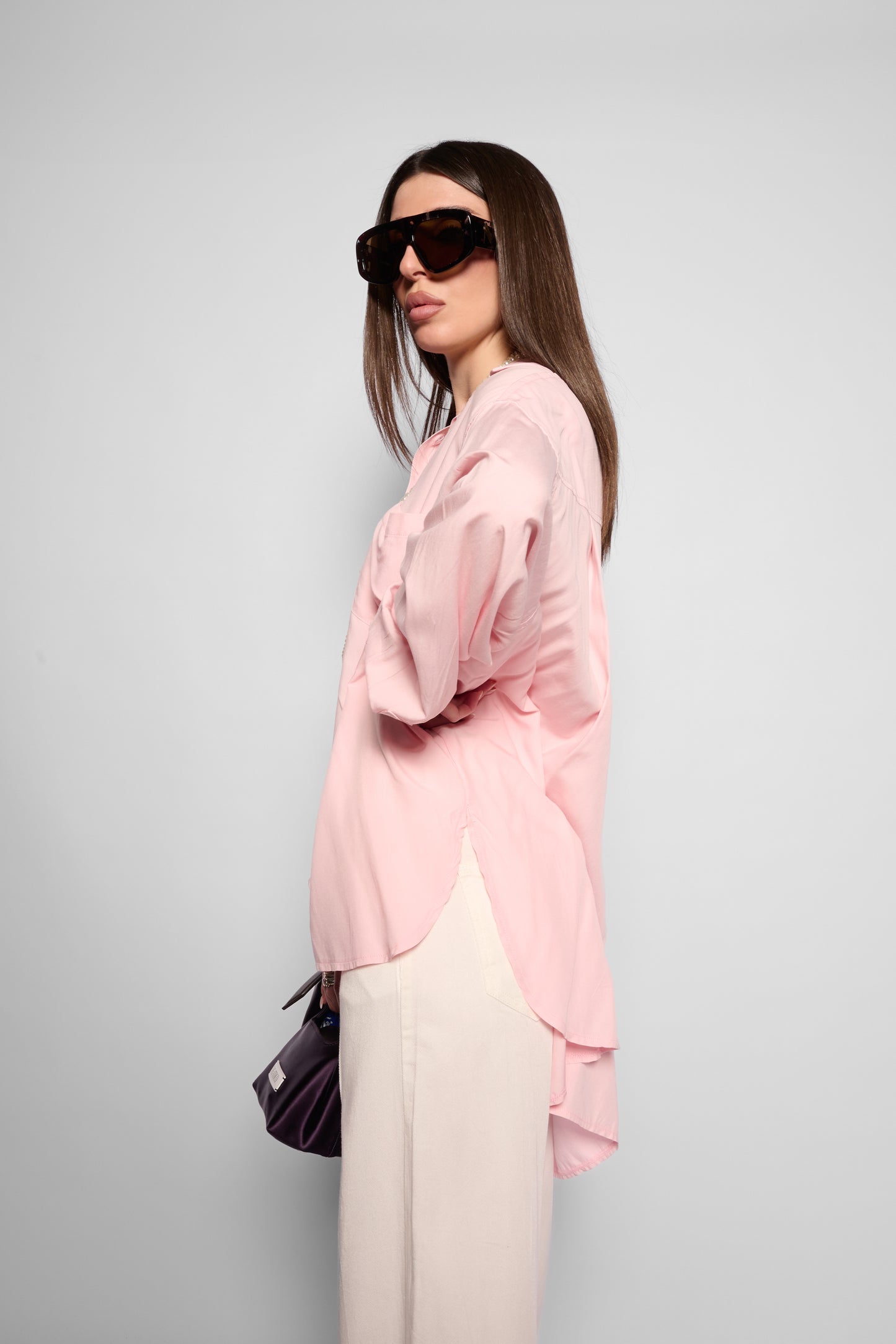 Camicia oversize rosa