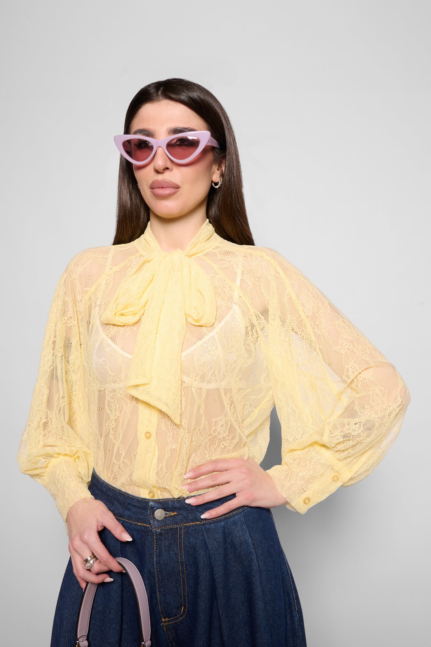 Camicia pizzo gialla