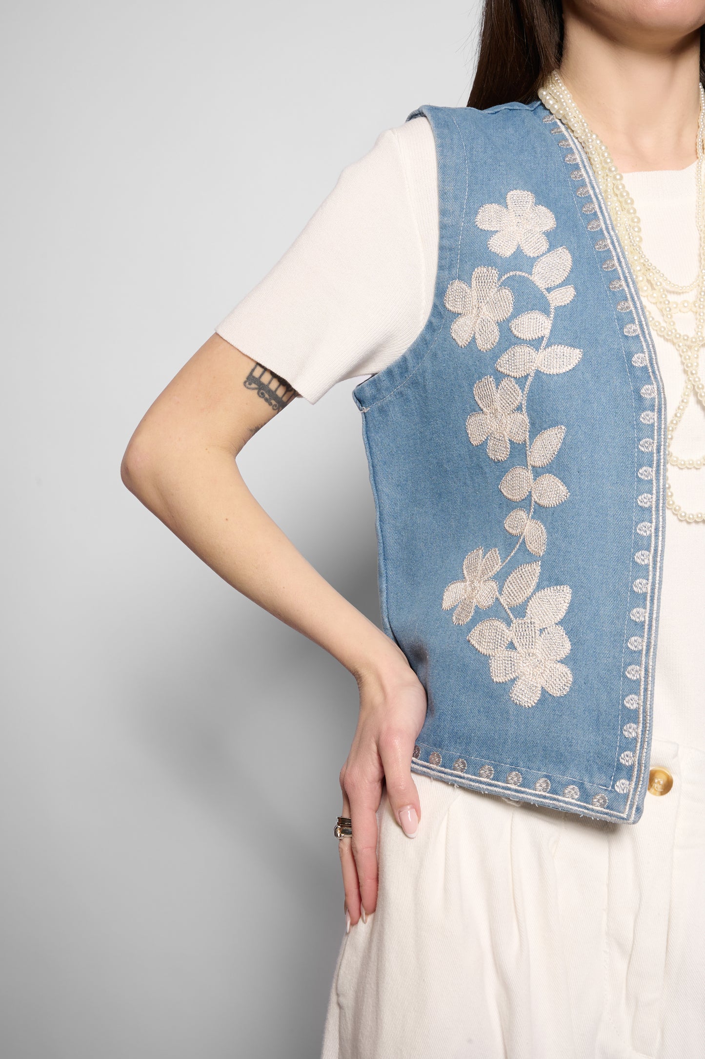 Gilet ricami boho-chic