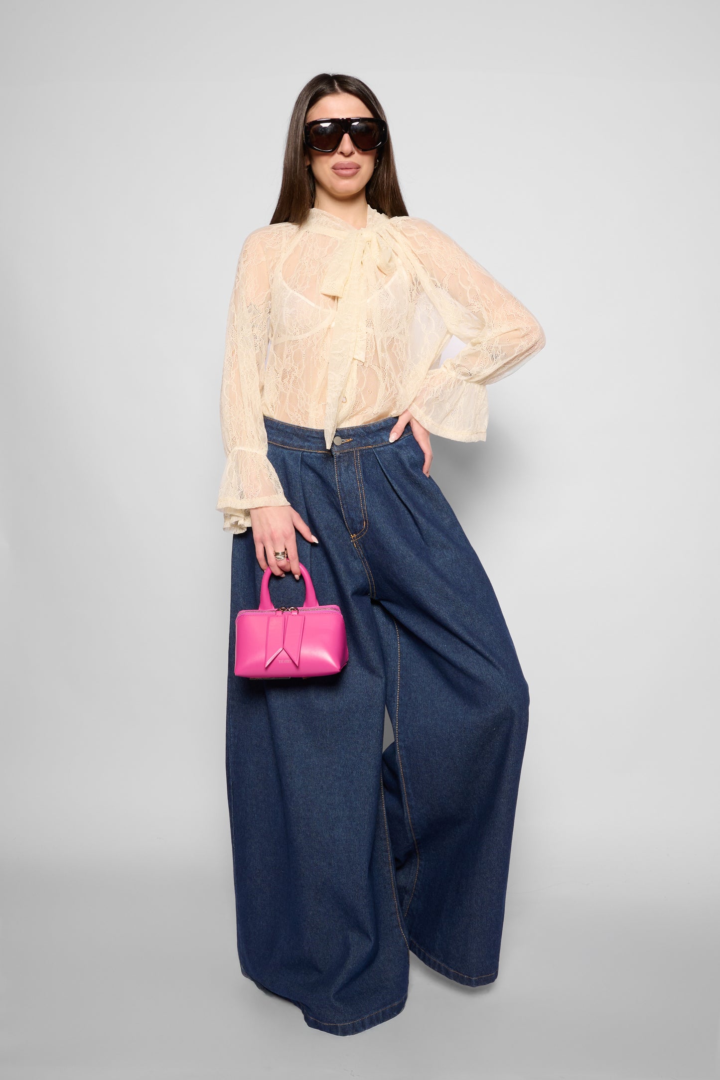 Camicia pizzo bottoni