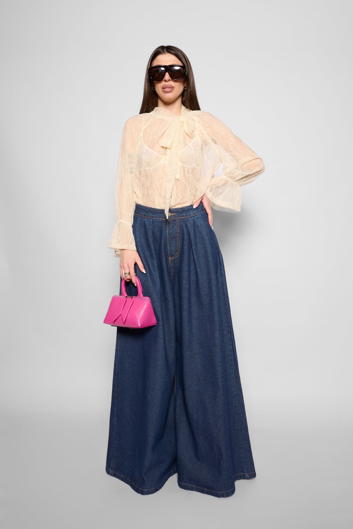 Camicia pizzo bianca