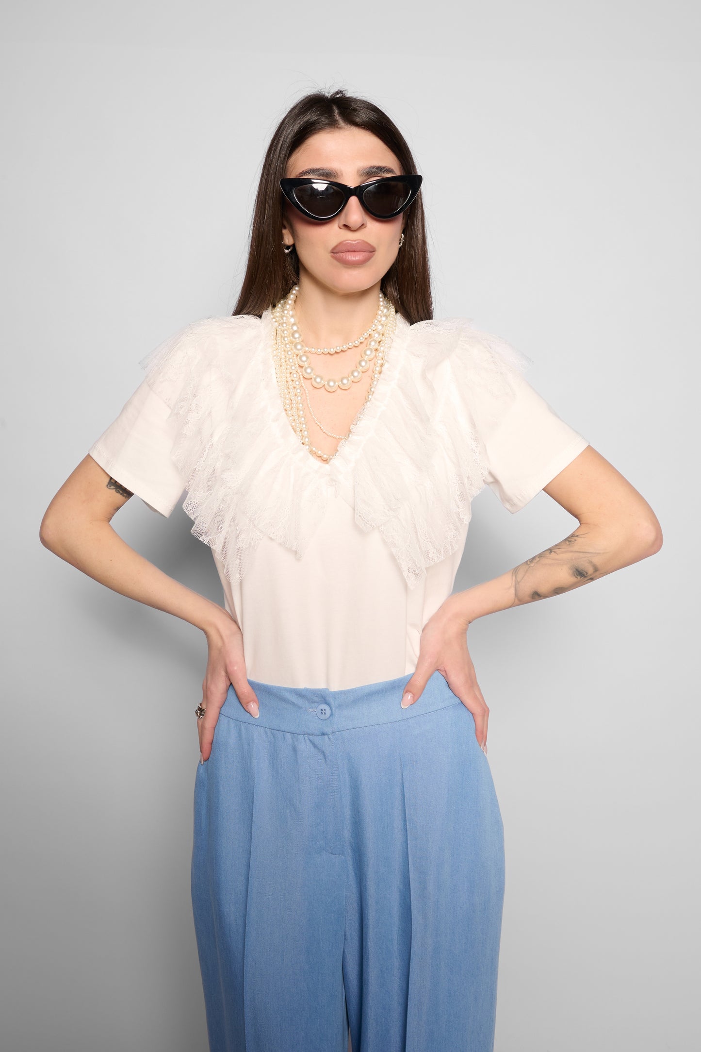 T-shirt pizzo rouge