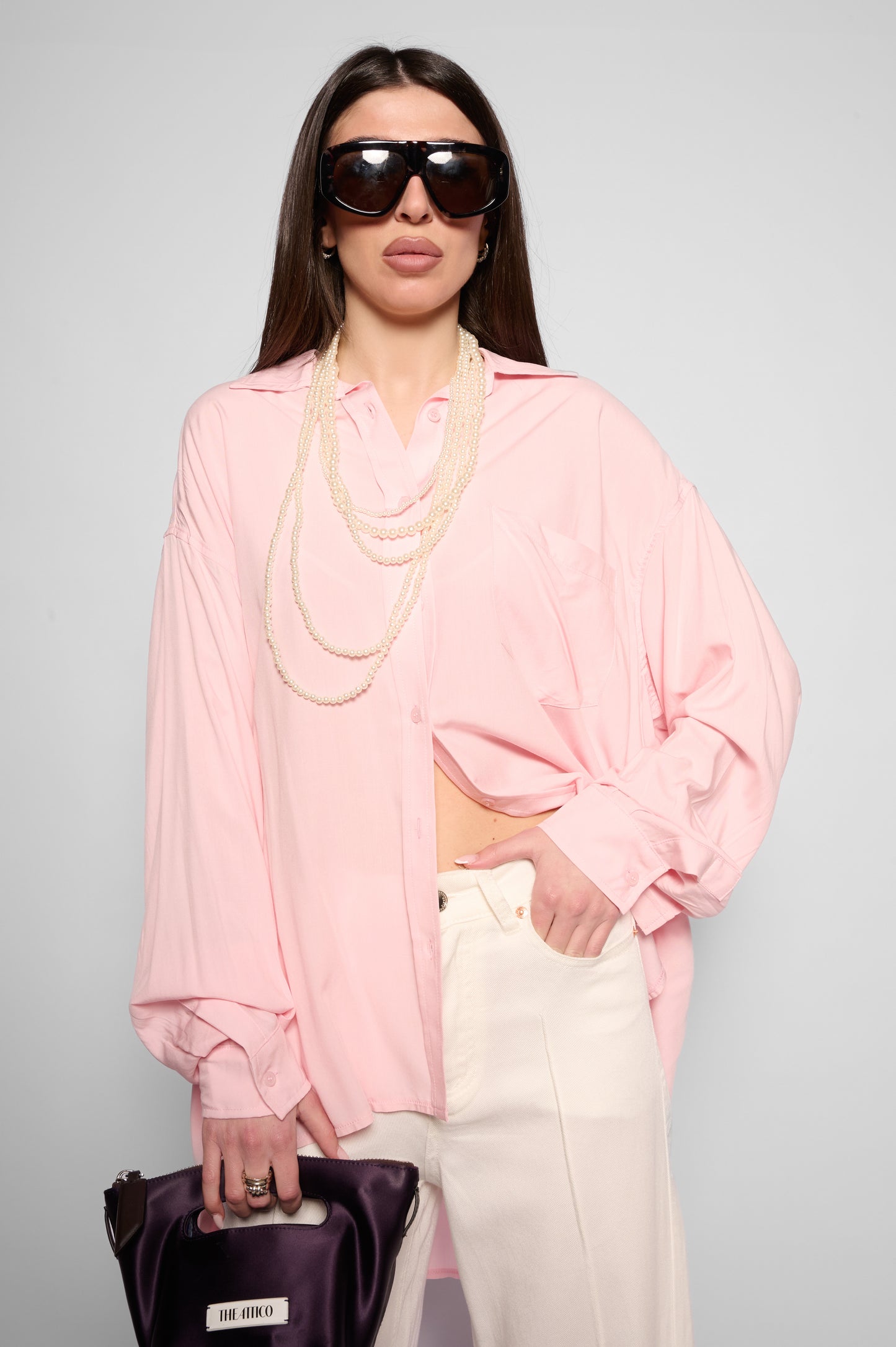 Camicia oversize rosa