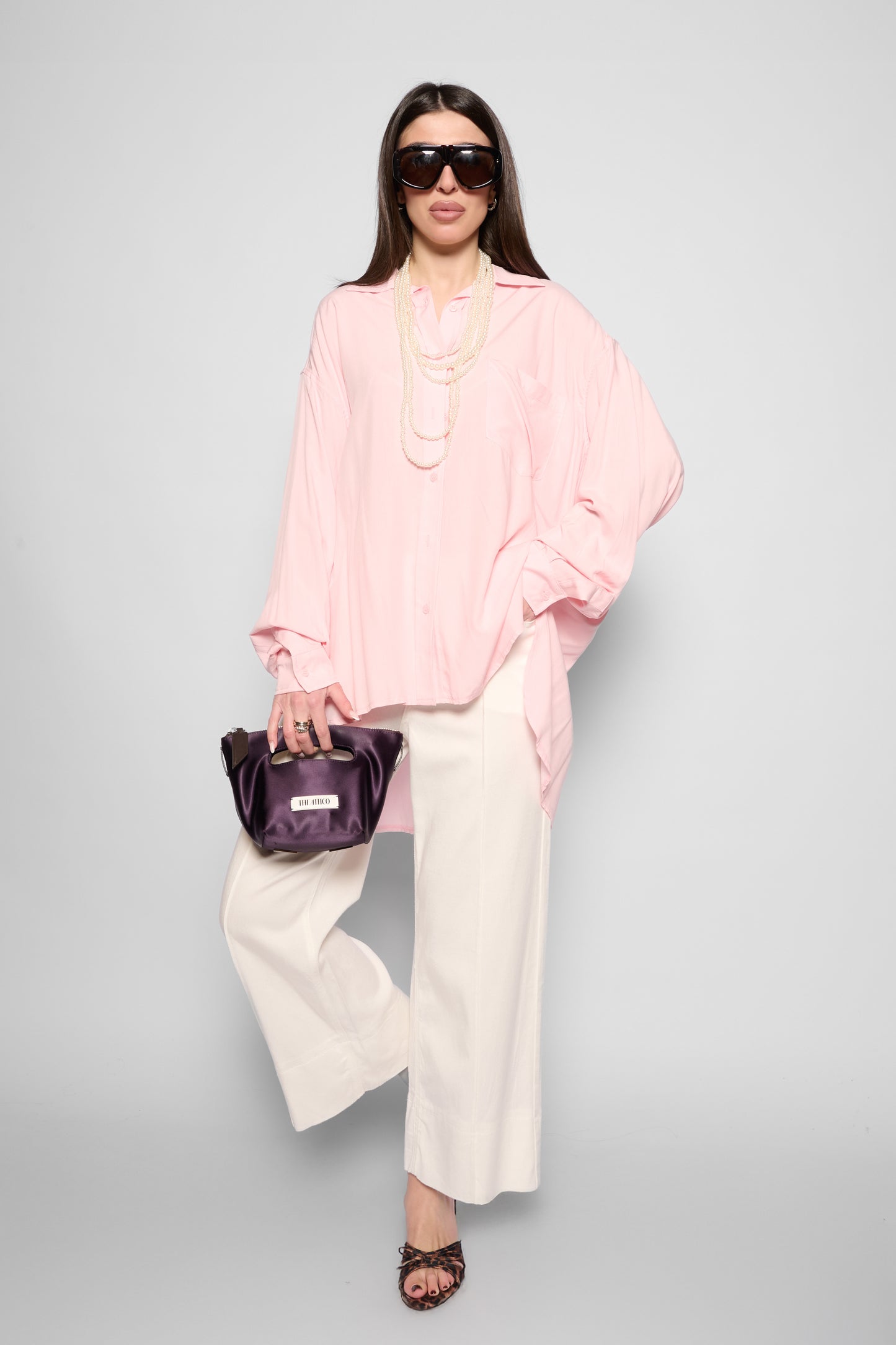 Camicia oversize rosa