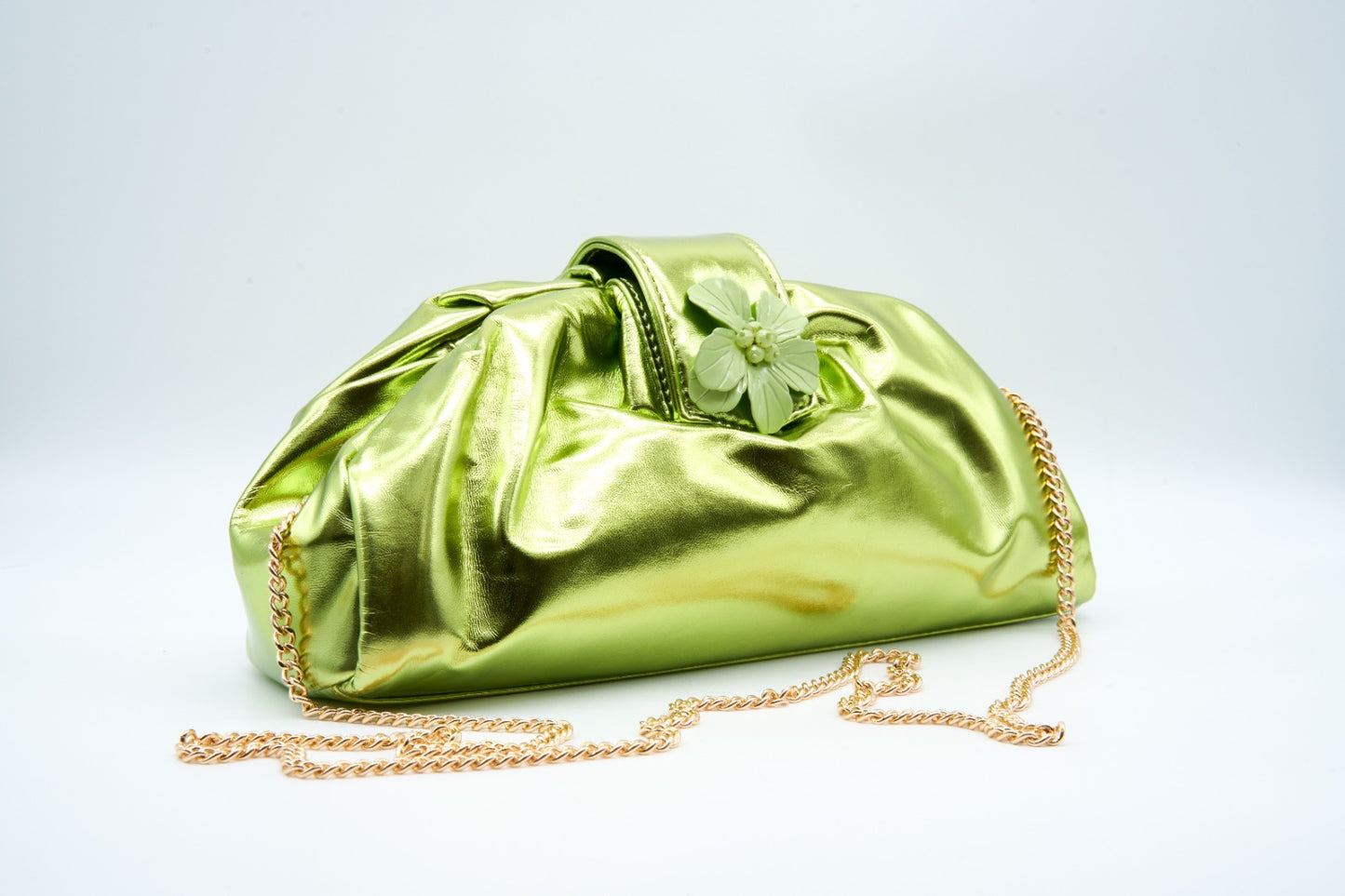 Pochette fiore metallizzata