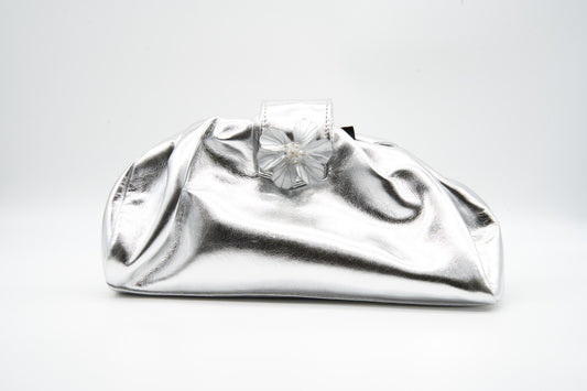Pochette fiore silver