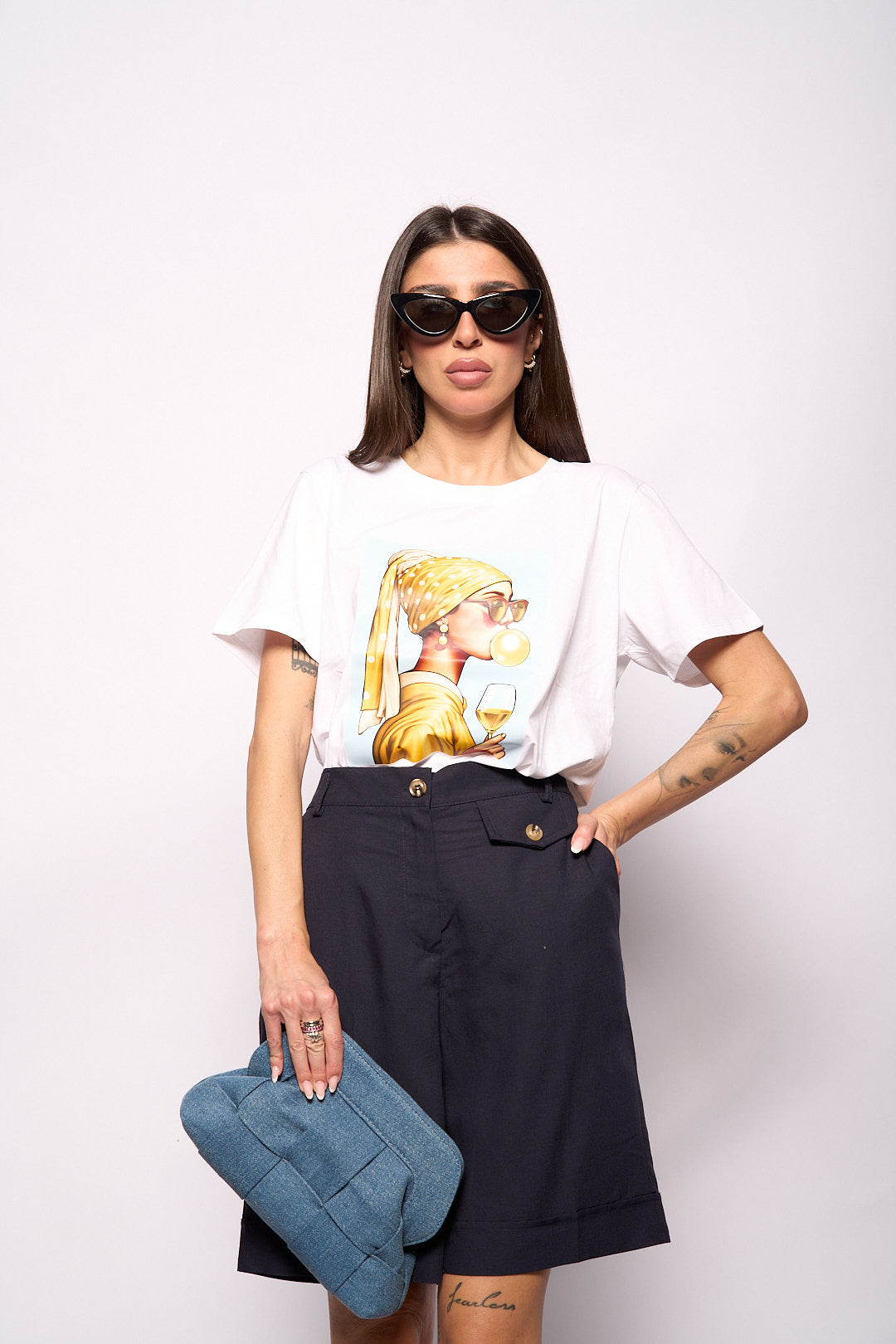 T-shirt stampa gialla