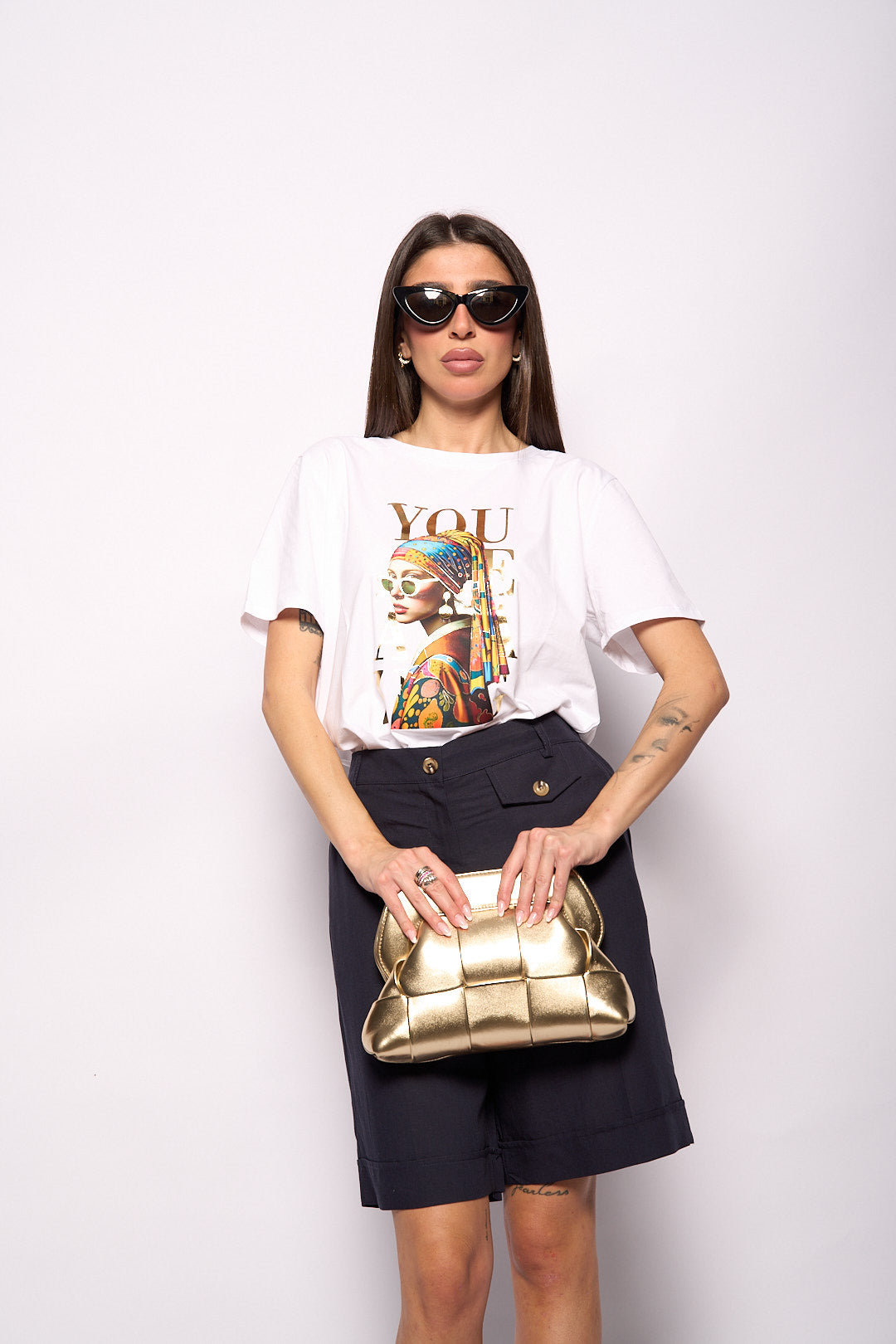 T-shirt stampa oro