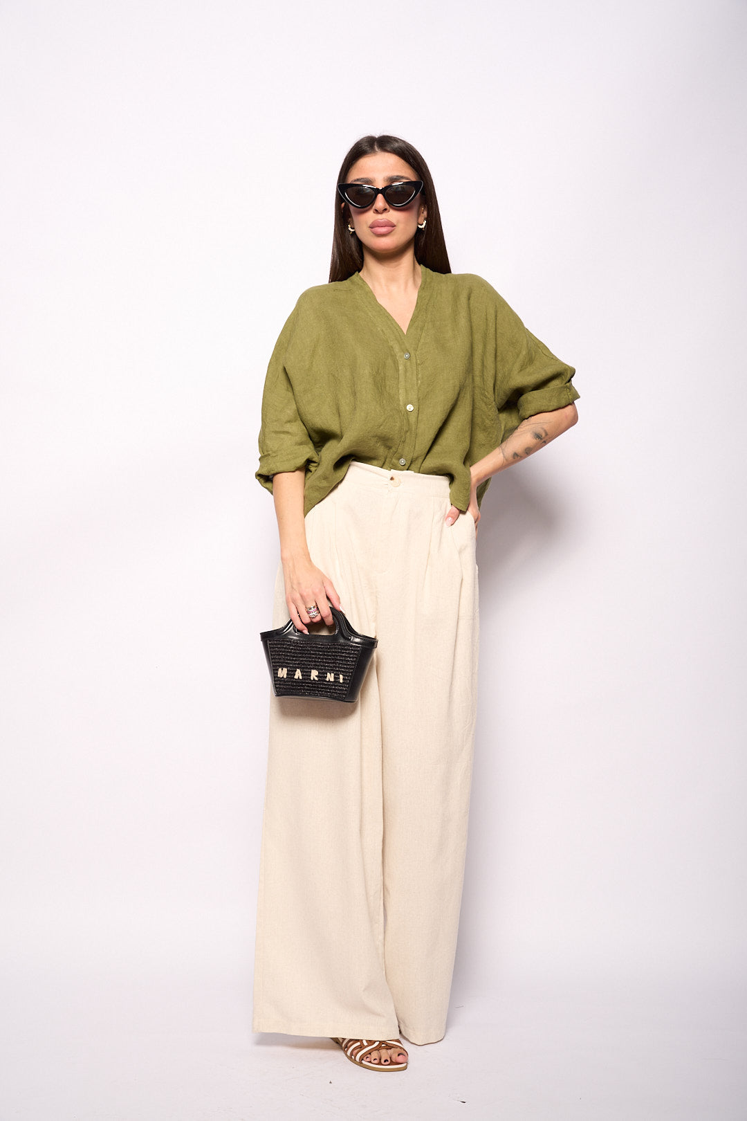 Camicia lino coreana