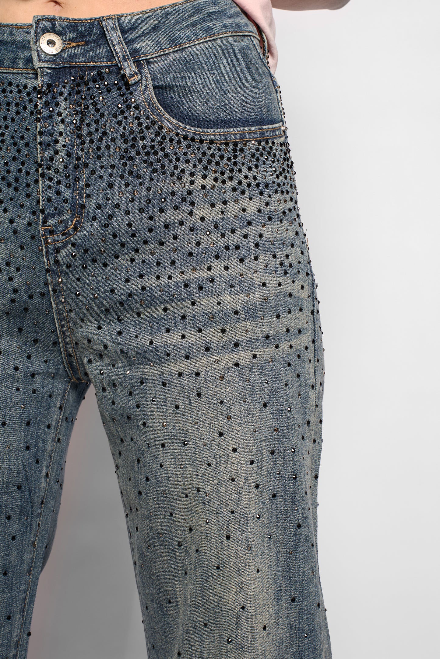 Jeans strass neri