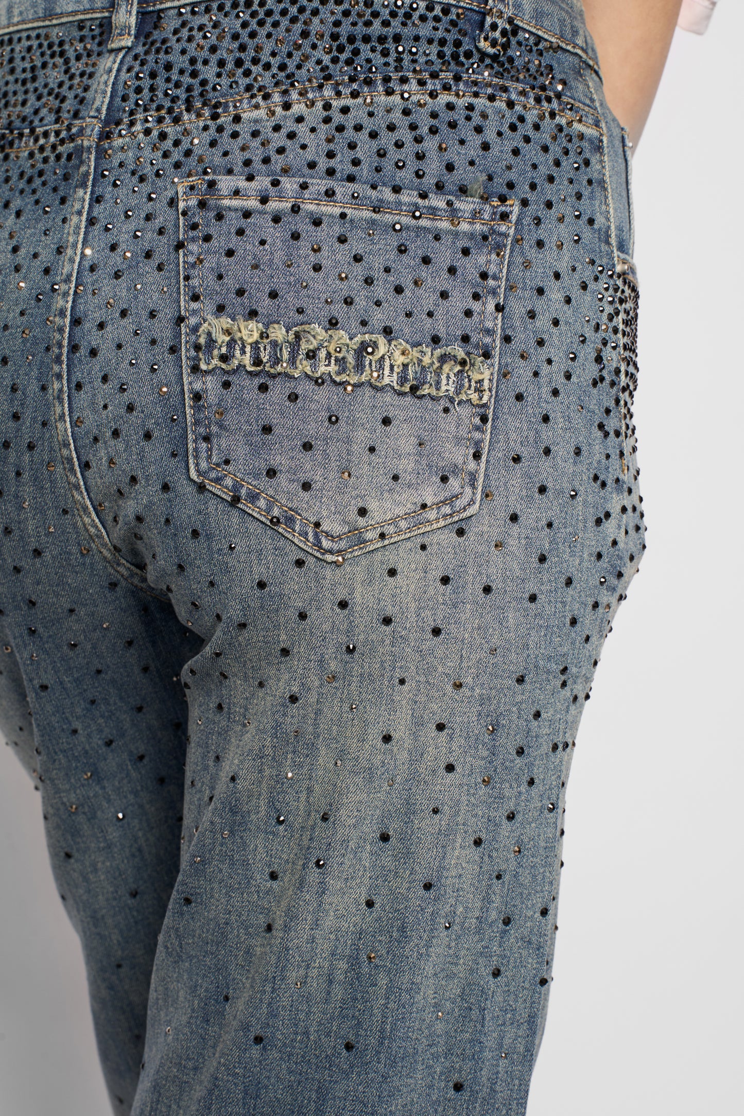 Jeans strass neri