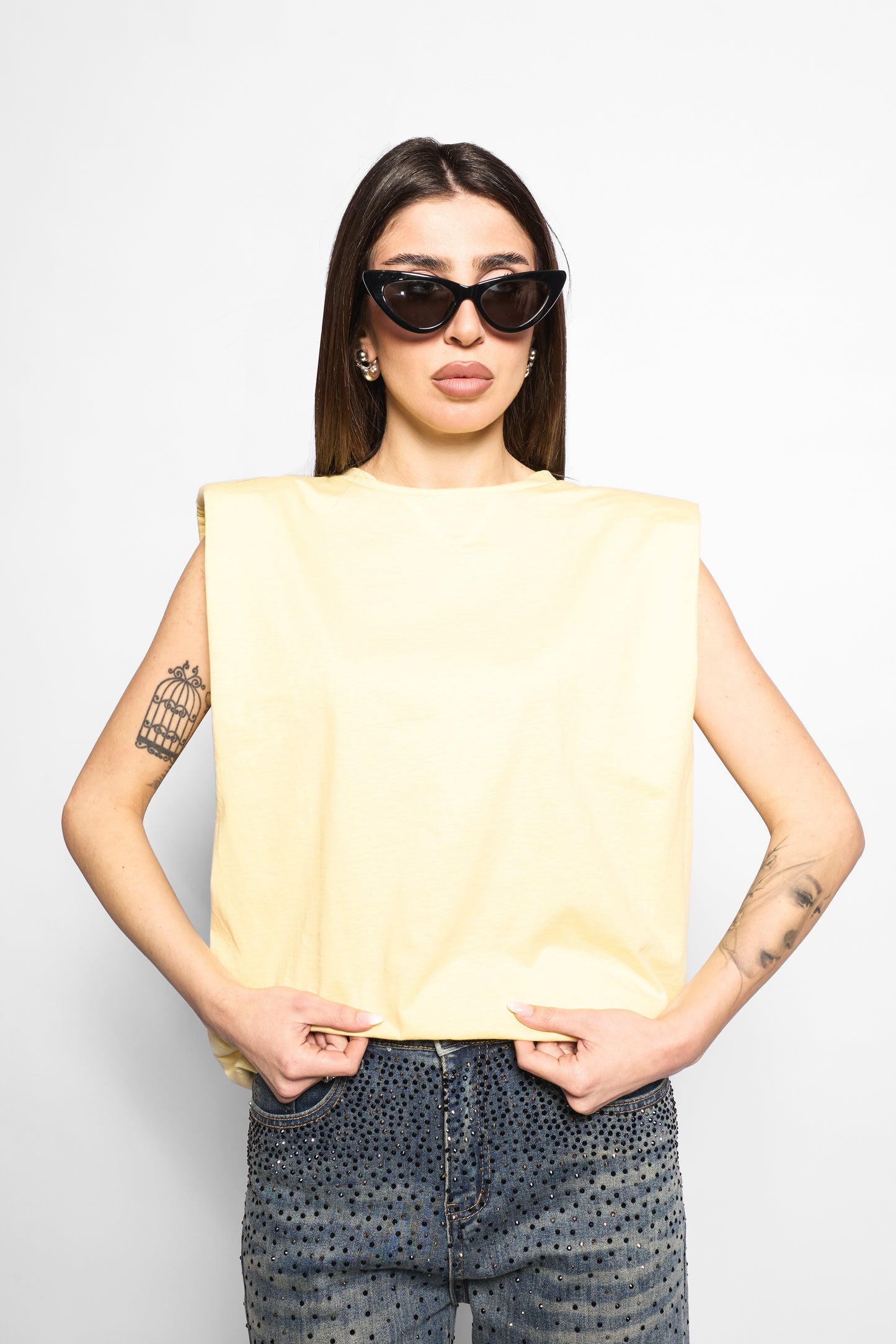 T-shirt spalline gialla