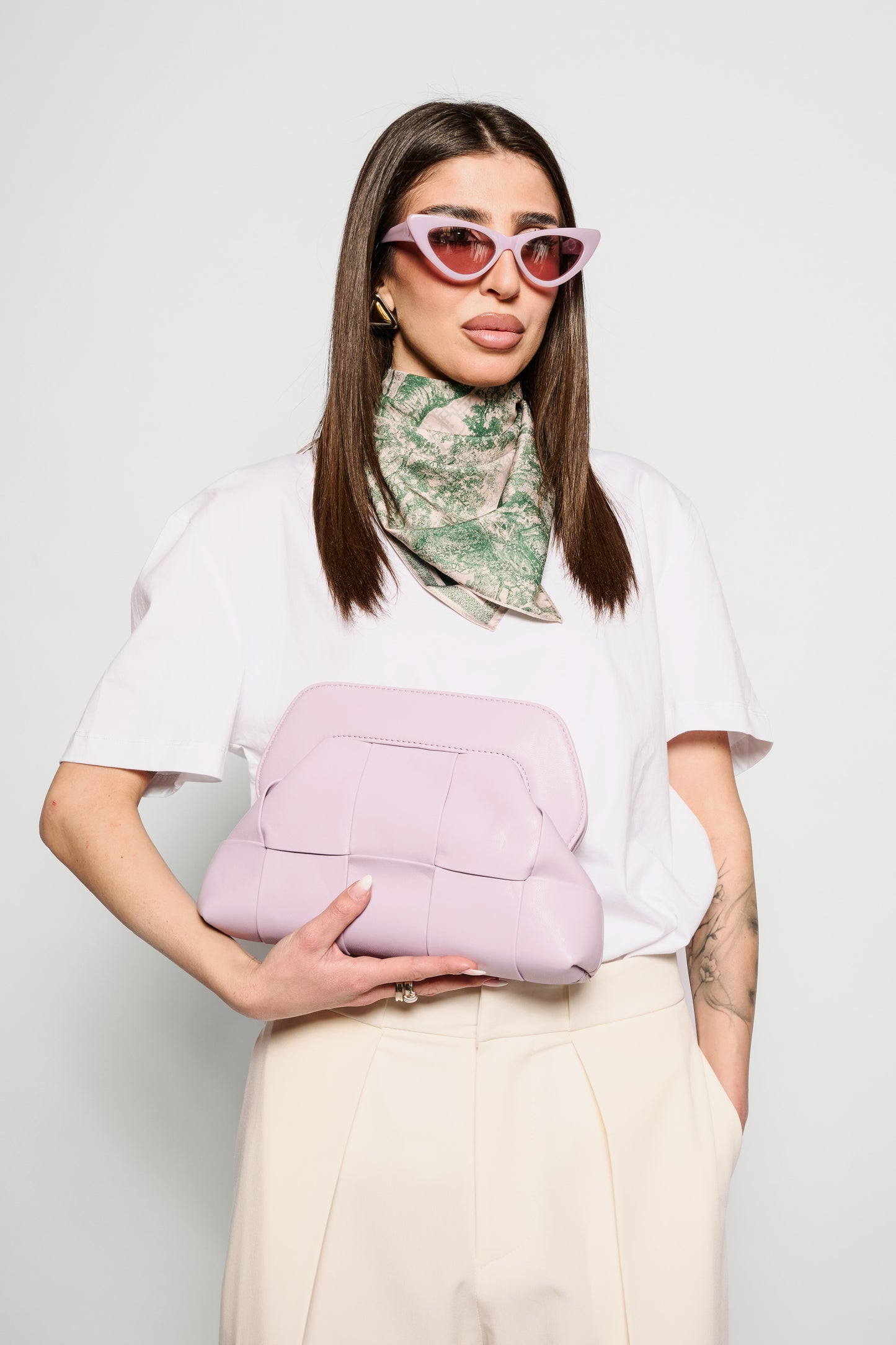 Pochette intreccio lilla