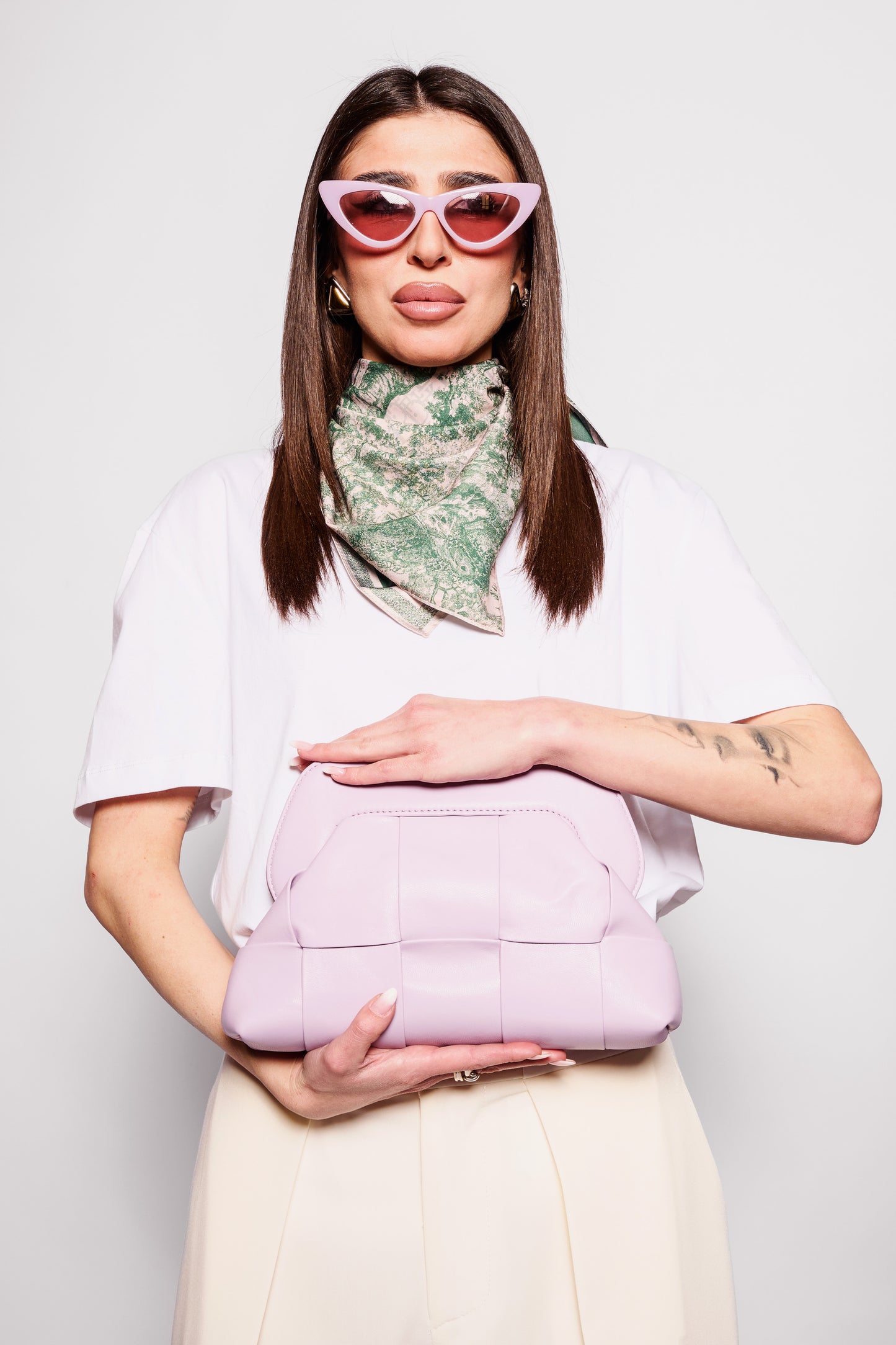 Pochette intreccio lilla