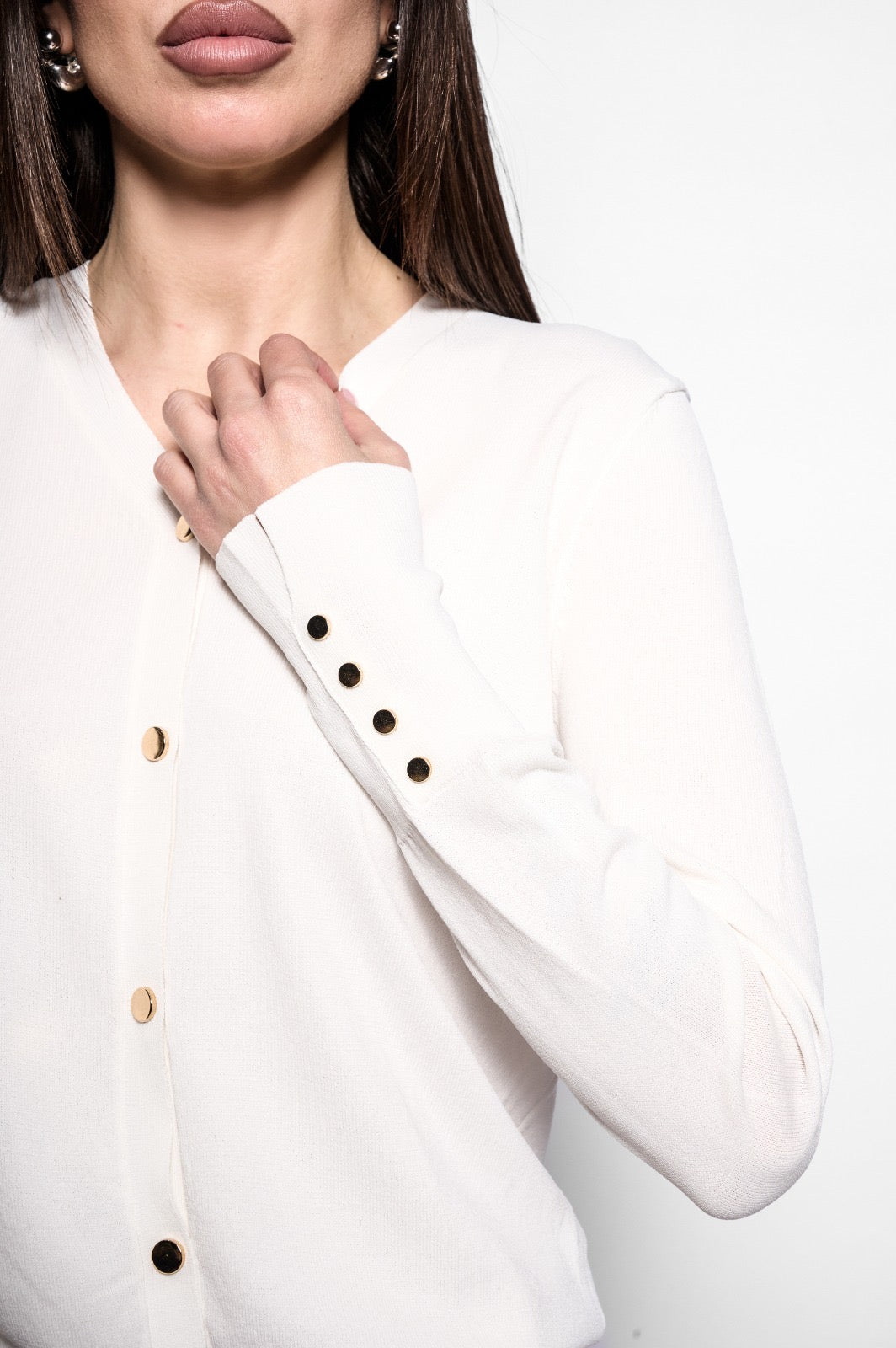 Cardigan filo basic bianco