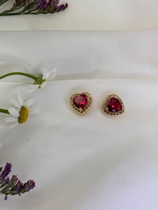 Orecchini cuore rosso