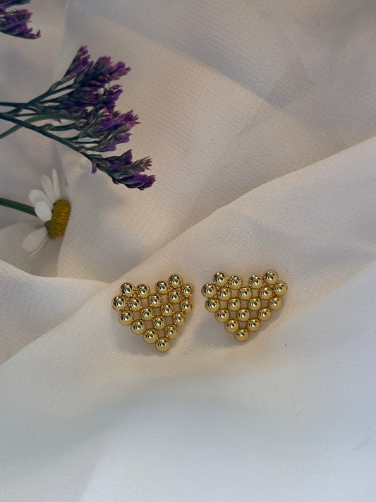 Orecchini cuore palline
