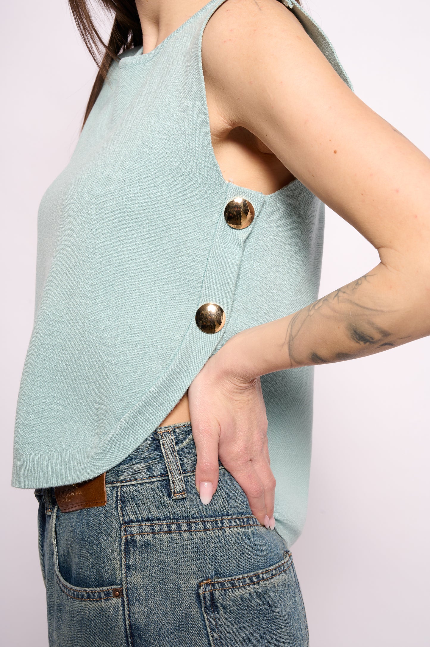 Gilet in maglia azzurro