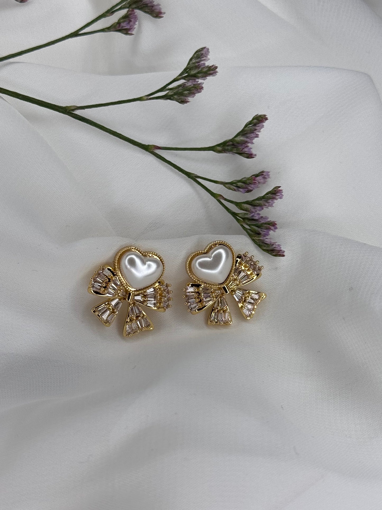 orecchini cuore perla