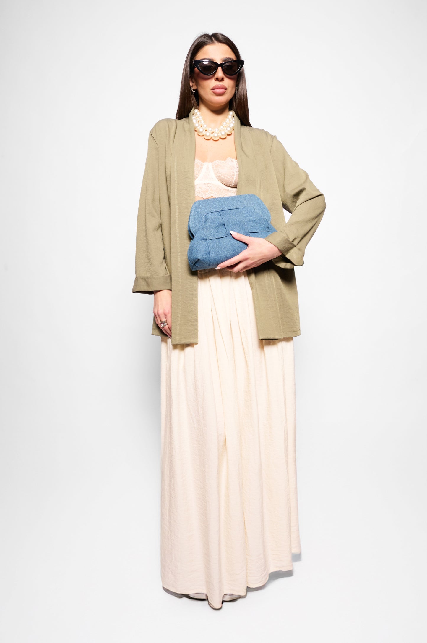 Kimono misto lino kaki