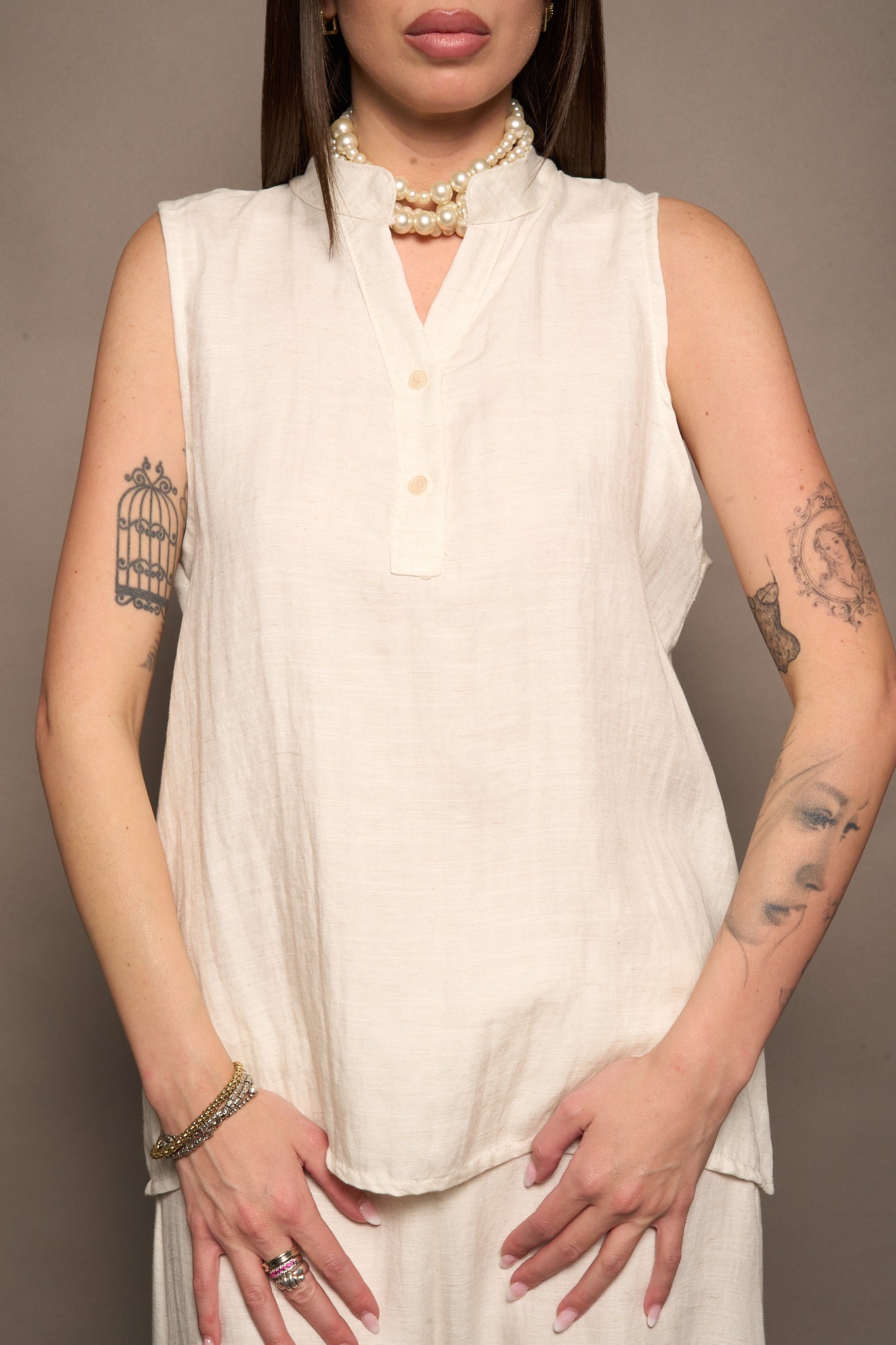 Blusa lino bianca