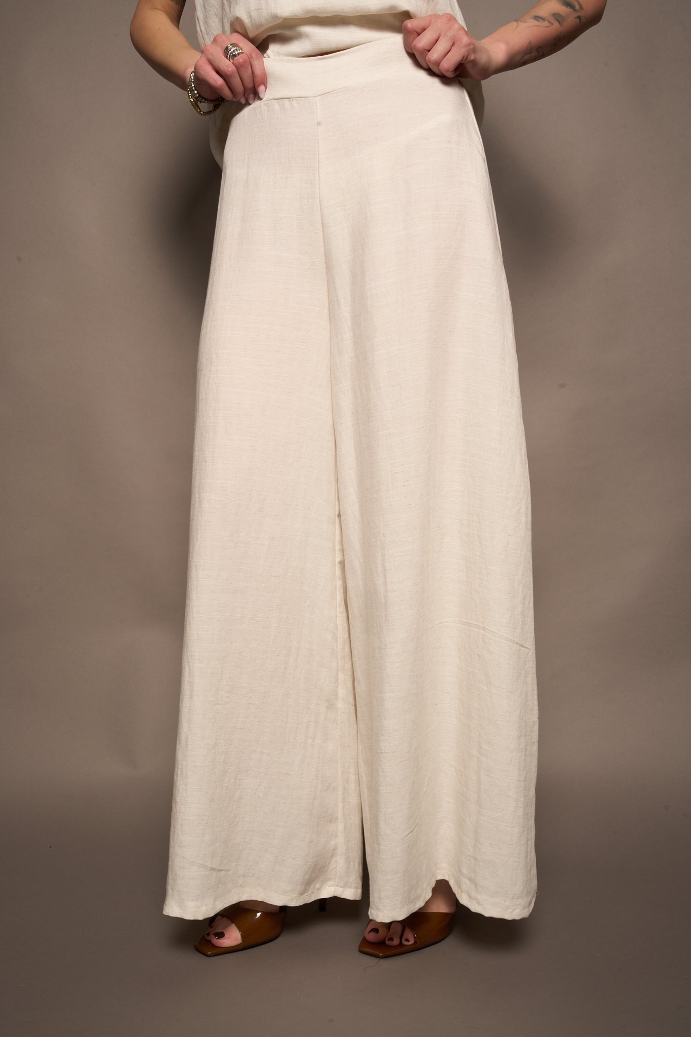 Pantalone lino bianco
