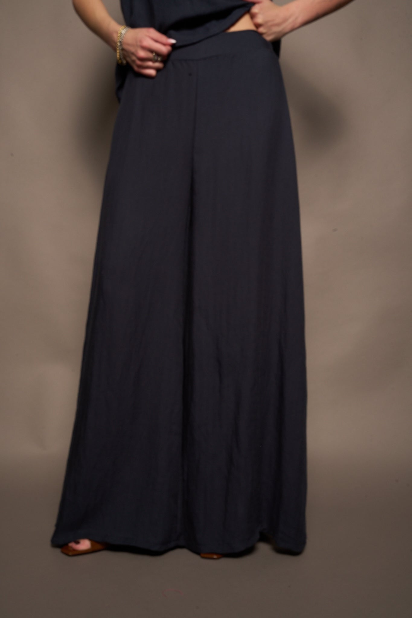 Pantalone lino blu