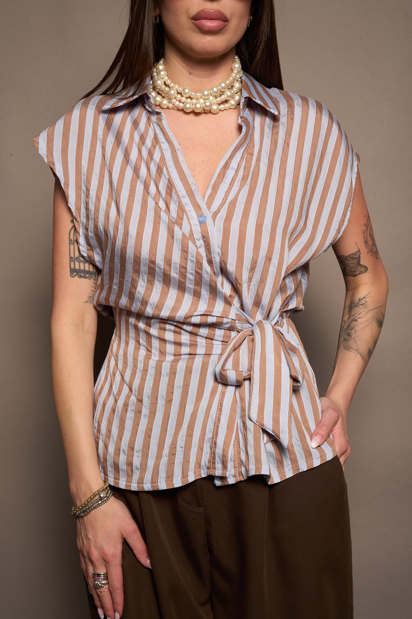 Blusa righe azzurre