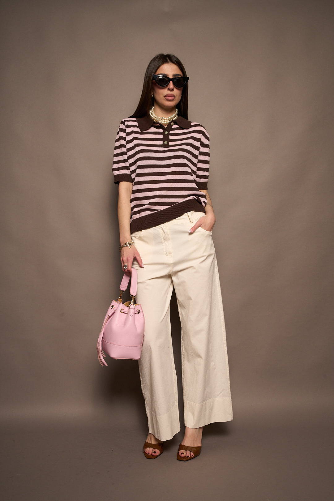 Polo in maglia righe