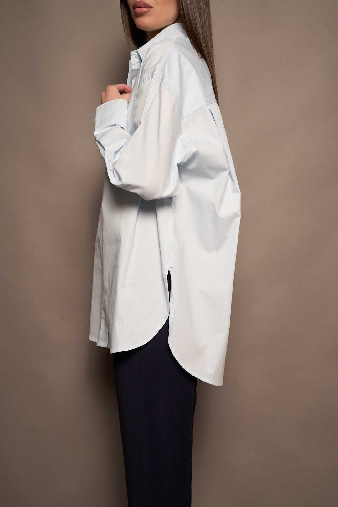 Camicia over azzurra
