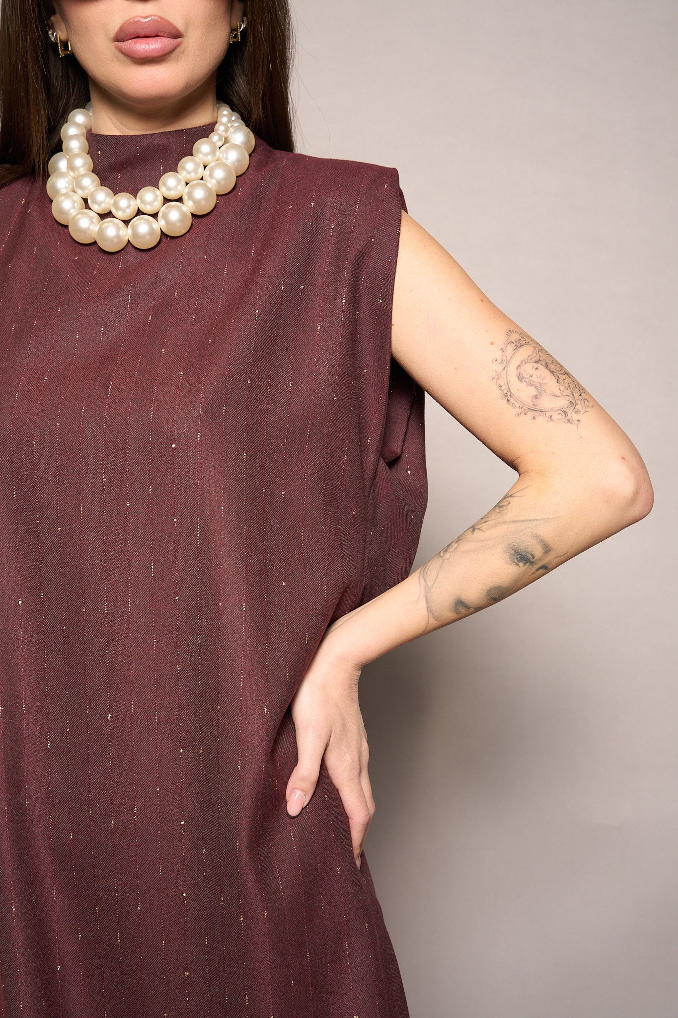 Vestito lamè bordeaux