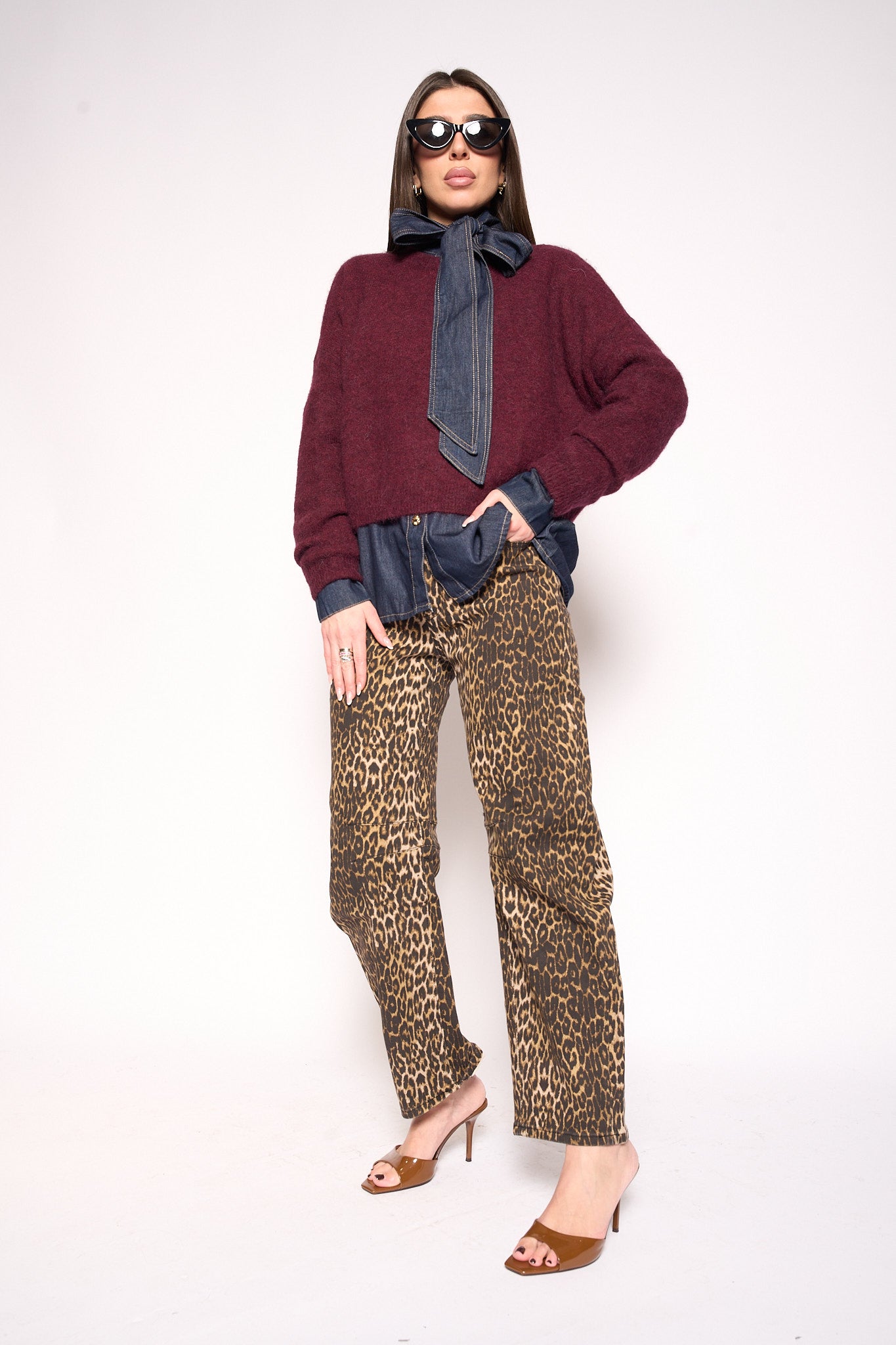 Maglione alpaca bordeaux