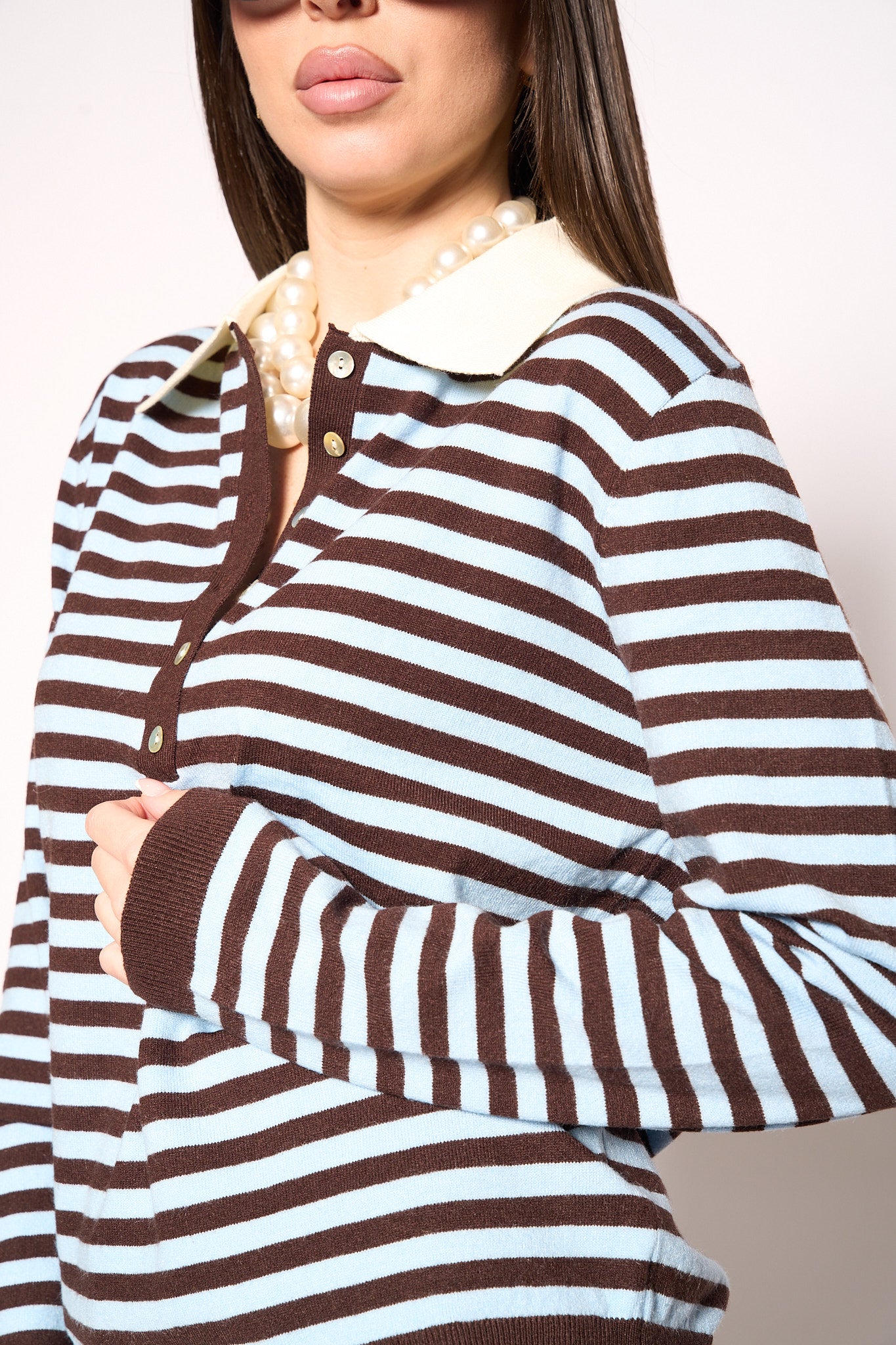 Maglia polo con righe