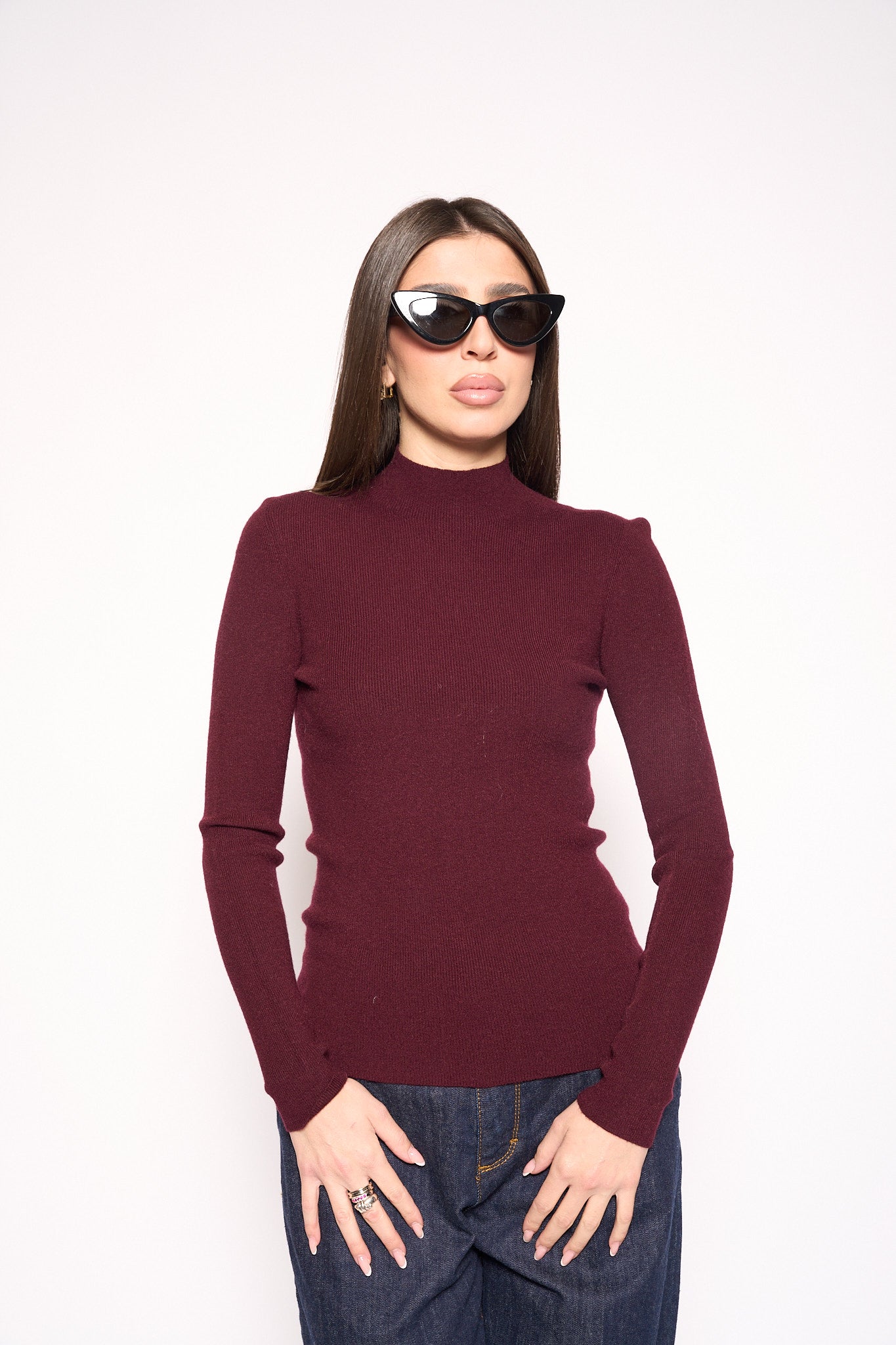 Lupetto costina bordeaux