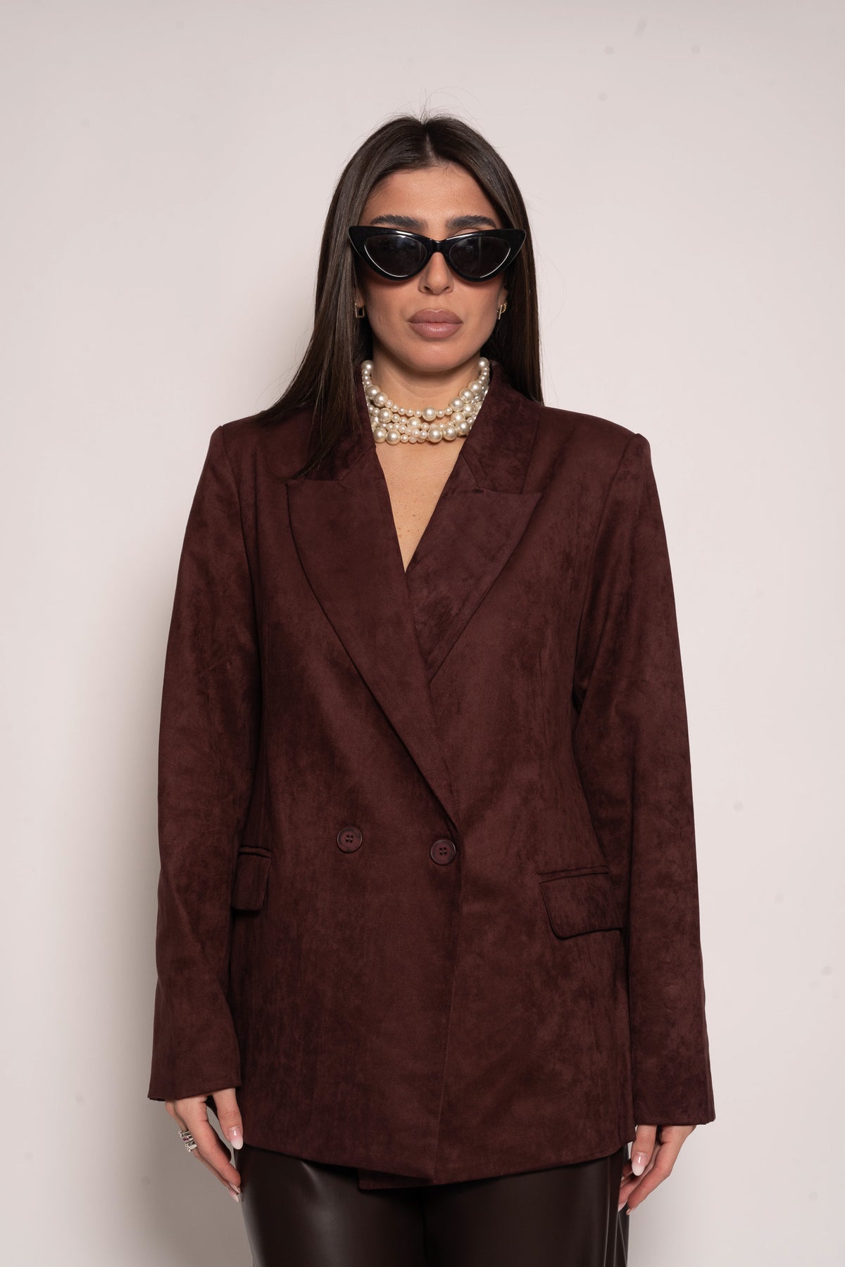 Giacca camoscio bordeaux