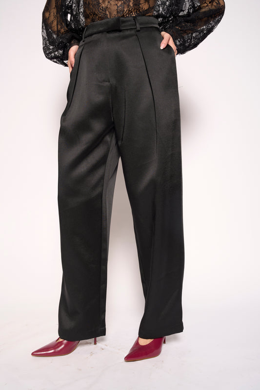 Pantalone satin nero