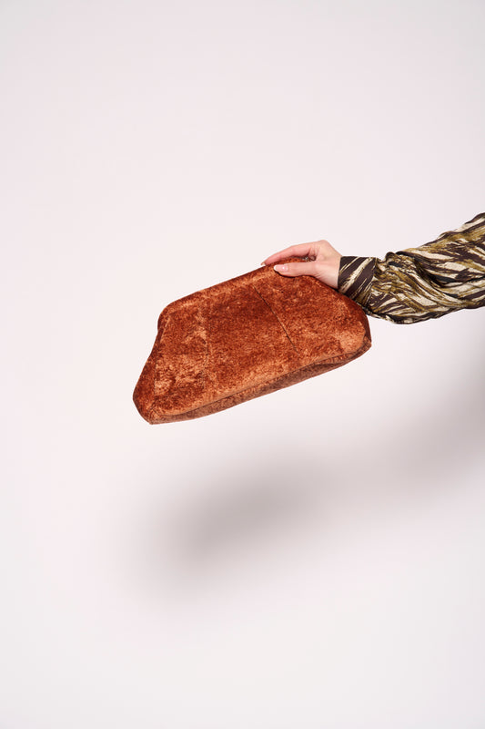 Pochette velvet arancione