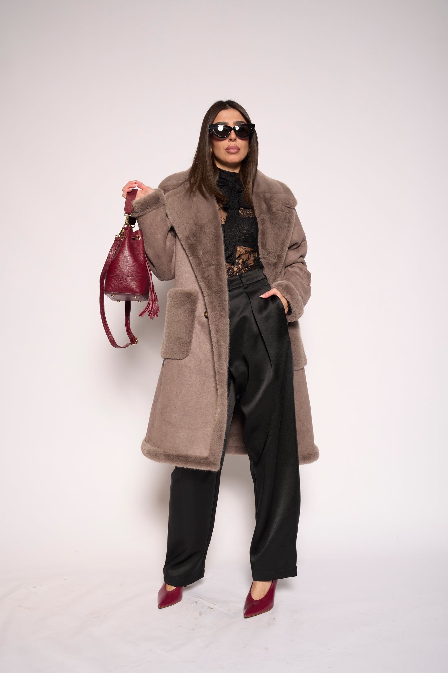 Pantalone satin nero