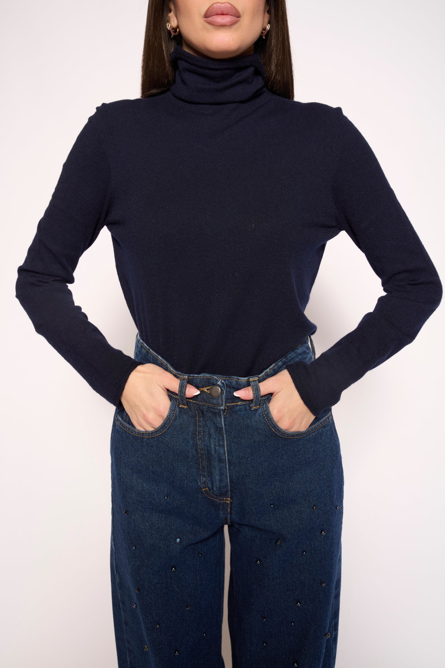 Maglia dolcevita blu