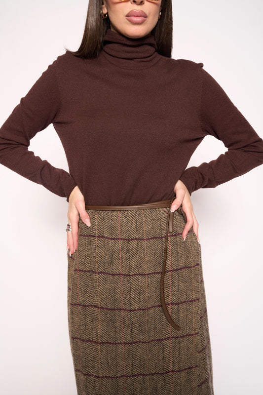 Maglia dolcevita marrone