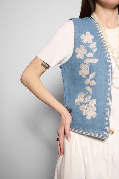 Gilet ricami boho-chic