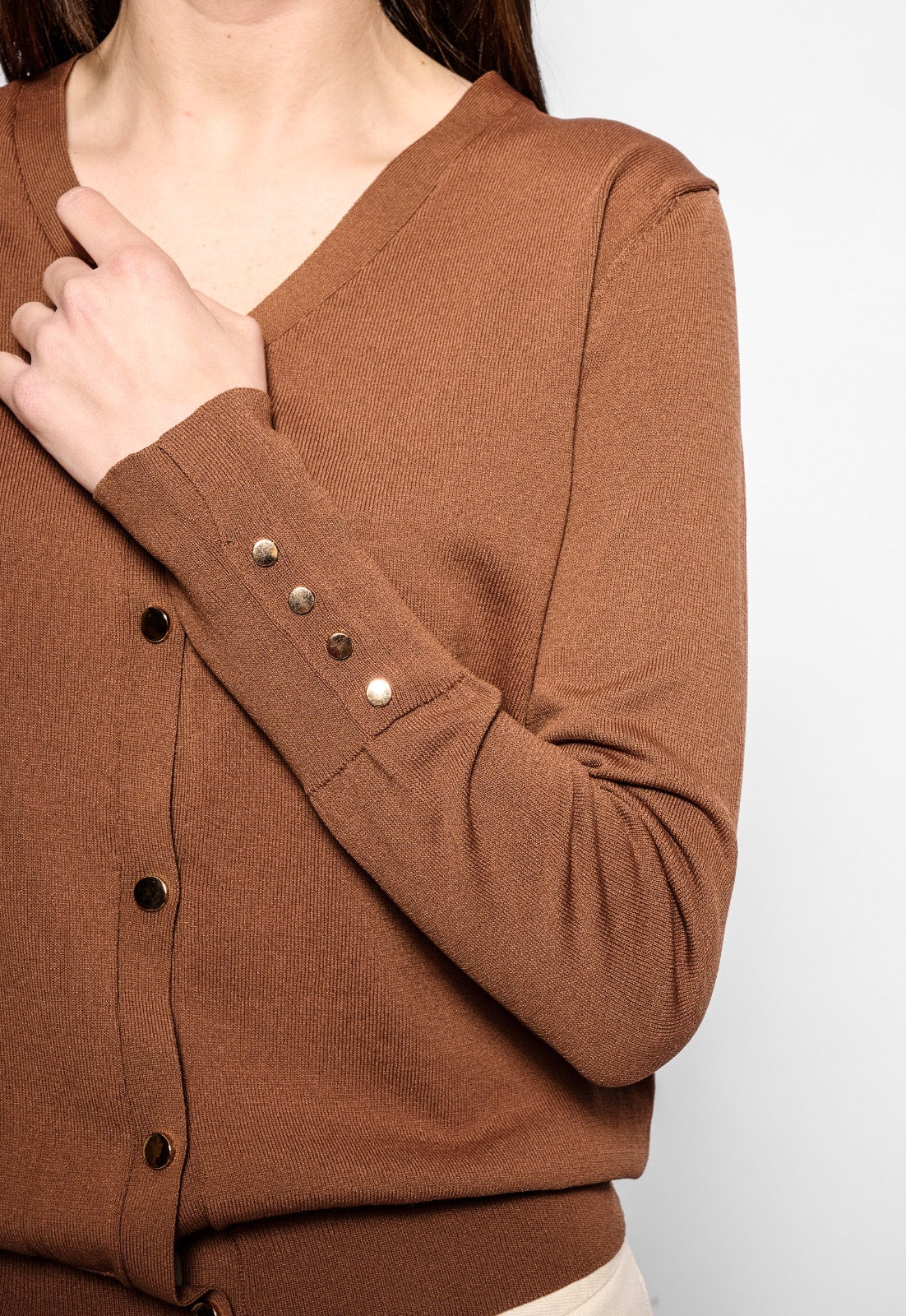 Cardigan filo basic camel