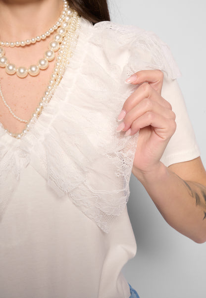 T-shirt pizzo rouge