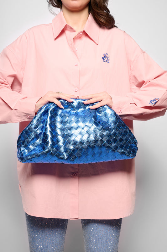 Pochette Big intreccio metallic
