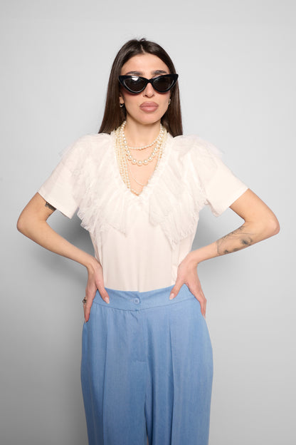 T-shirt pizzo rouge