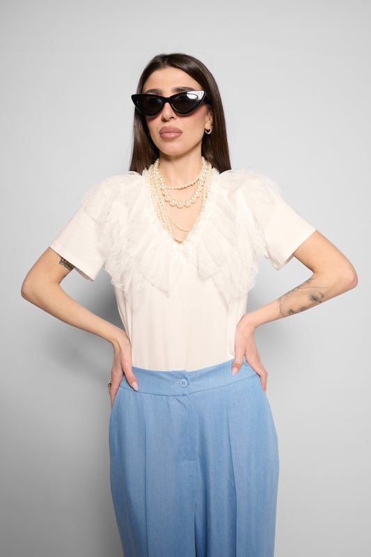 T-shirt pizzo rouge