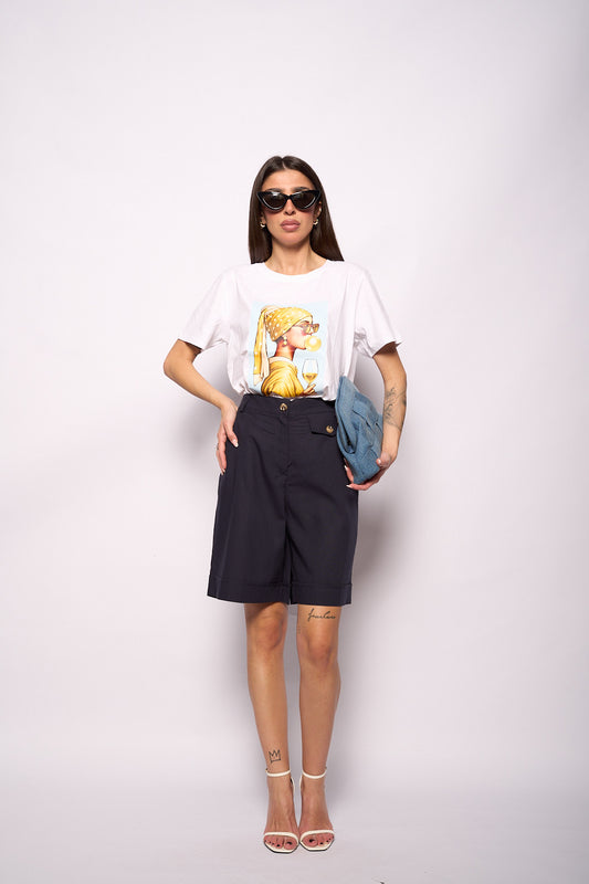 T-shirt  stampa gialla