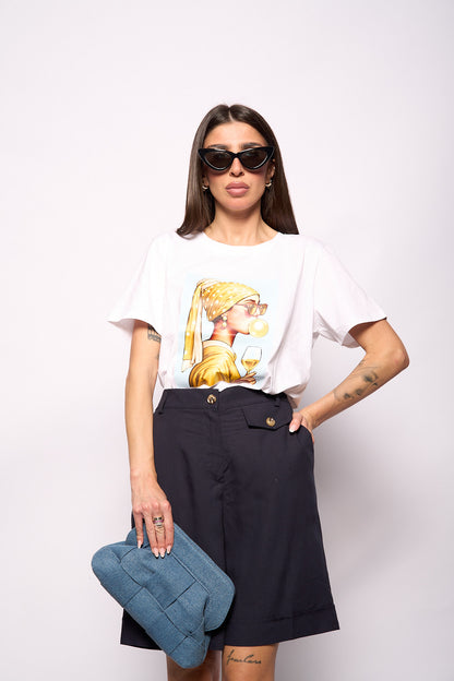 T-shirt  stampa gialla